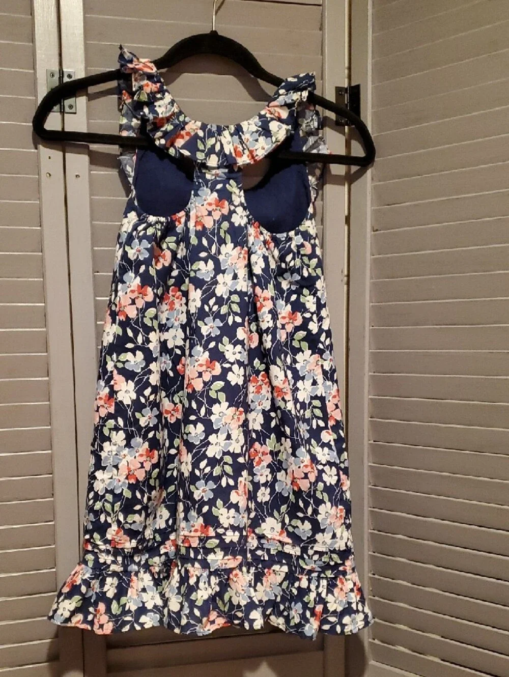 Ralph Lauren Navy Floral Ruffle Lined Sundress Size 8